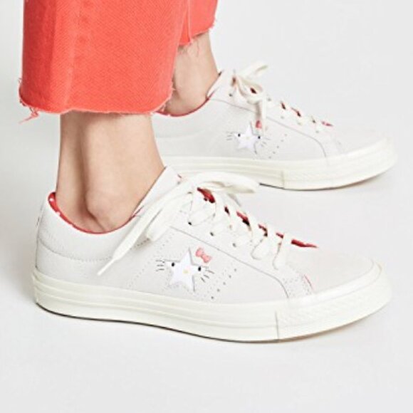 SOLD OUT Nike Converse x Hello Kitty One Star Suede Low Top Vaporous Gray - Picture 1 of 16